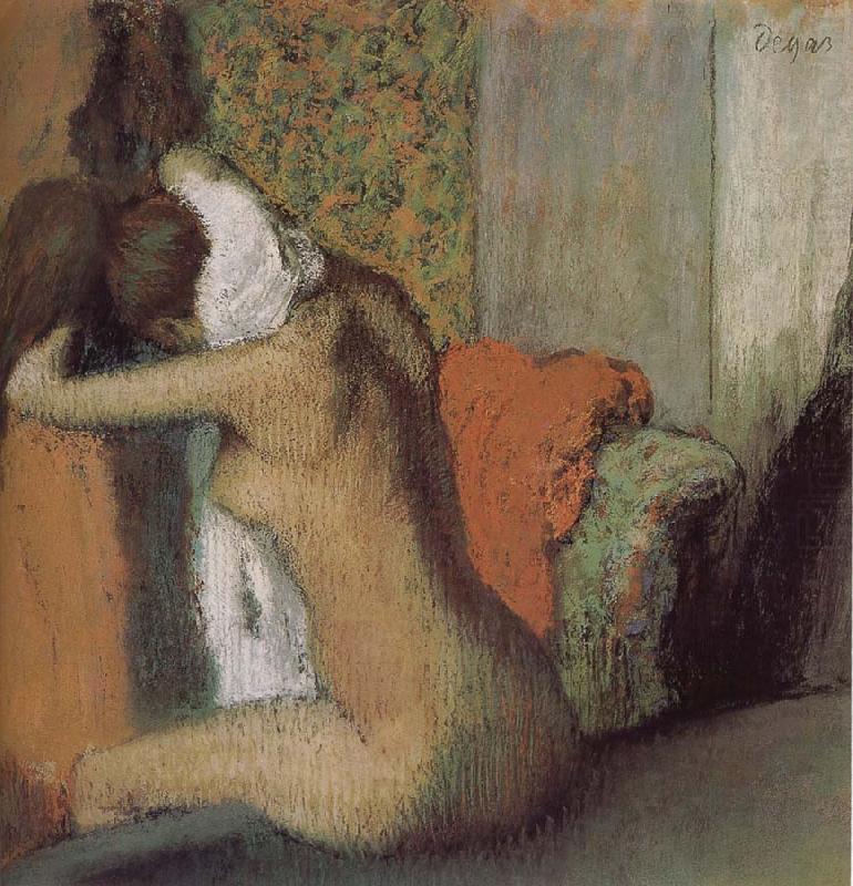 After bath, Edgar Degas